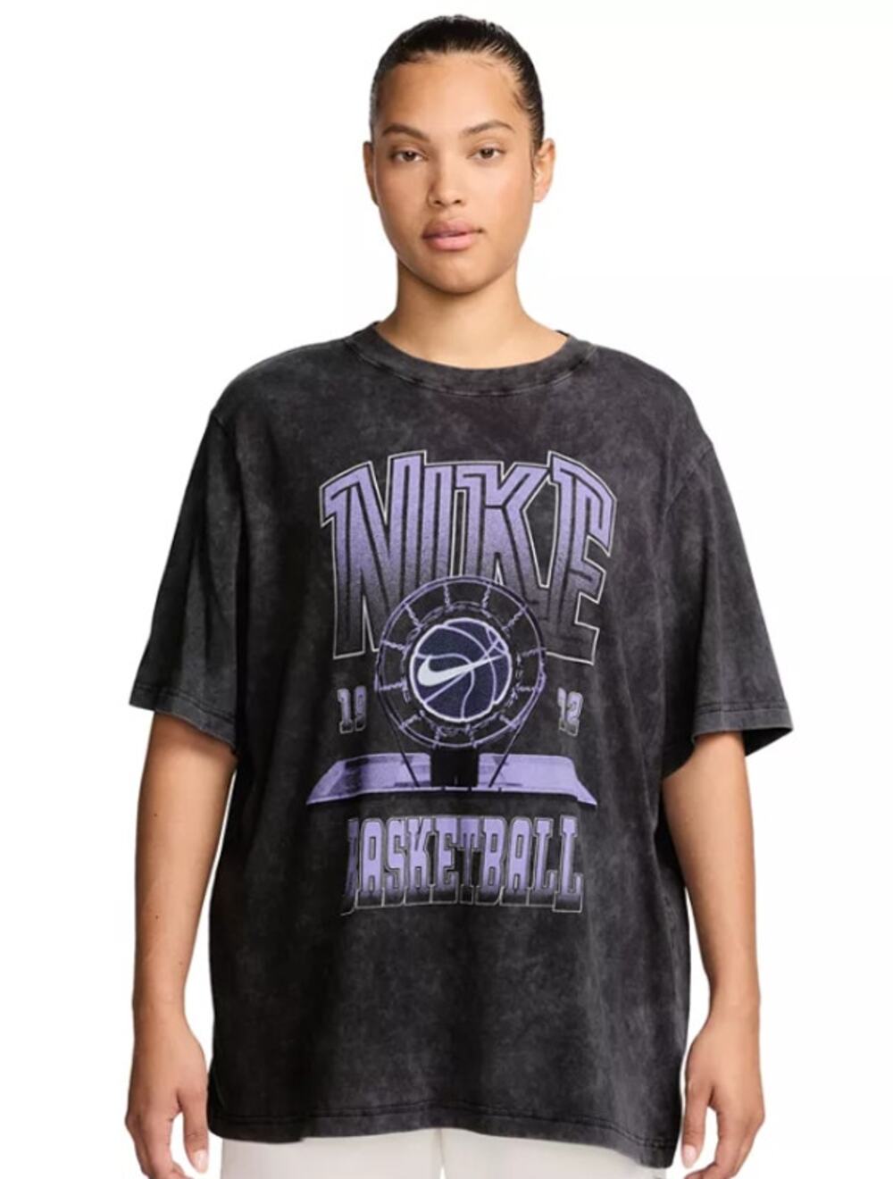 NIKE Women's Basketball 1973 Graphic T-Shirt XS Black/Purple Short Sleeve NWT